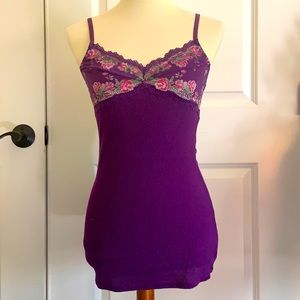 Free People Purple Lace Sleeveless Thermal Tunic